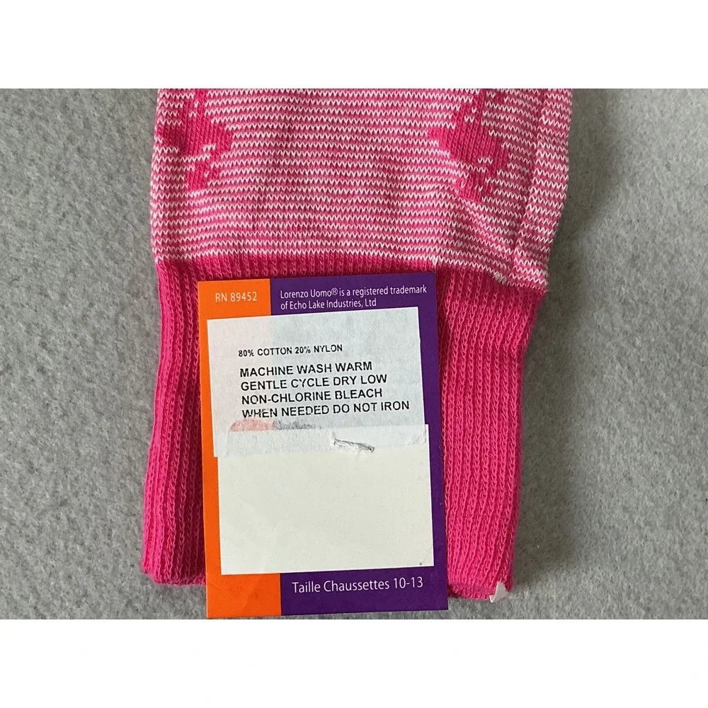 Lorenzo Uomo Pink Flamingo Dress Socks Fine Italian Cotton Size 10-13 NWT